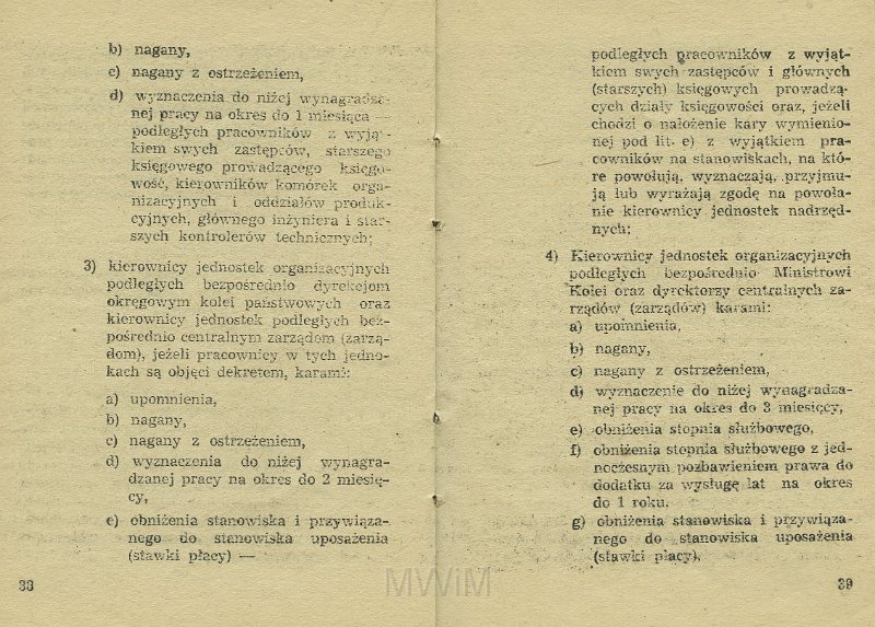 KKE 5517-21.jpg - Dok. „Zarządzenie Ministra Kolei” Nr. 198 z dnia 21 VI 1954 r. o wyróżnianiu pracowników i Regulamin obowiązków pracowników Kolejowych oraz zasad i trybu postępowania dyscyplinarnego, Kraków, 1954 r.